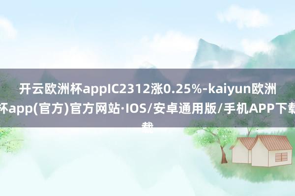 开云欧洲杯appIC2312涨0.25%-kaiyun欧洲杯app(官方)官方网站·IOS/安卓通用版/手机APP下载