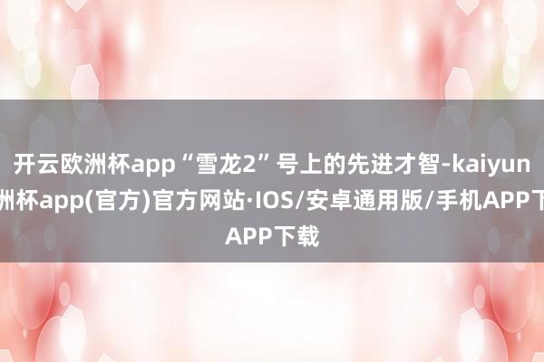 开云欧洲杯app“雪龙2”号上的先进才智-kaiyun欧洲杯app(官方)官方网站·IOS/安卓通用版/手机APP下载