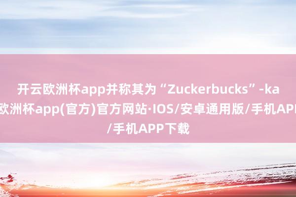 开云欧洲杯app并称其为“Zuckerbucks”-kaiyun欧洲杯app(官方)官方网站·IOS/安卓通用版/手机APP下载